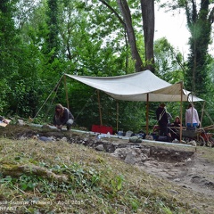 Sondage archéologique sur le site du château d'Eaucourt-sur-Somme (France) - Août 2015