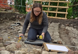 Sondage archéologique sur le site du château d'Eaucourt-sur-Somme (France) - Août 2015