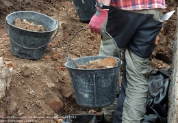 Sondage archéologique sur le site du château d'Eaucourt-sur-Somme (France) - Août 2015